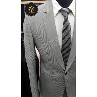 Áo vest nam 1 nút ôm body màu xám chấm nhí đen