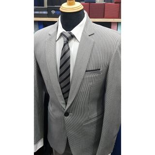 Áo vest nam 1 nút ôm body màu xám chấm nhí đen
