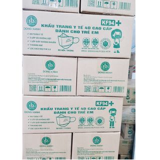[Thùng] Khẩu Trang KF94 Trẻ Em Đồng Xanh Premium (10 Cái/Túi) - 30 Túi/Thùng
