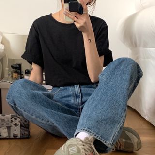 Áo thun tay ngắn cổ tròn trơn nhiều màu pastel siêu xinh áo phông cộc tay basic đơn giản dễ mặc thun cotton đẹp t-shirt thun giấy mặc mát áo nhóm mẫu mới phong cách hàn quốc ullzang