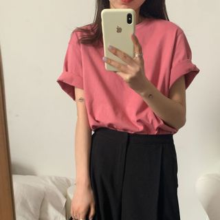Áo thun tay ngắn cổ tròn trơn nhiều màu pastel siêu xinh áo phông cộc tay basic đơn giản dễ mặc thun cotton đẹp t-shirt thun giấy mặc mát áo nhóm mẫu mới phong cách hàn quốc ullzang