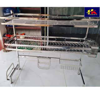 Kệ úp chén inox đa năng, Kệ úp bát inox Gia Dụng Hồng