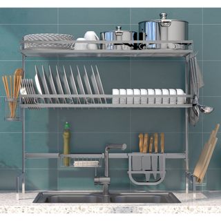 Kệ úp chén inox đa năng, Kệ úp bát inox Gia Dụng Hồng