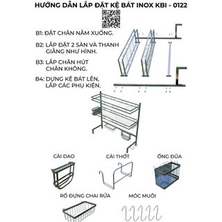 Kệ úp chén inox đa năng, Kệ úp bát inox Gia Dụng Hồng