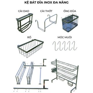 Kệ úp bát, úp chén inox trên bồn rửa - Kệ úp bát Inox đa năng - Gia Dụng Hồng Kỳ