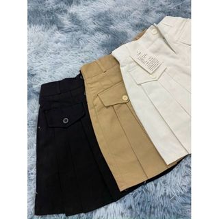 Chân váy kaki cạp khuy trước chun sau
