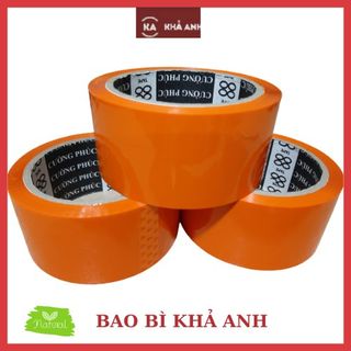 Băng Keo MÀU CAM FREESHIP Quấn hàng siêu dính chắc trang trí hàng hóa - 1 cây 6 cuộn - BAO BÌ KHẢ ANH giá sỉ