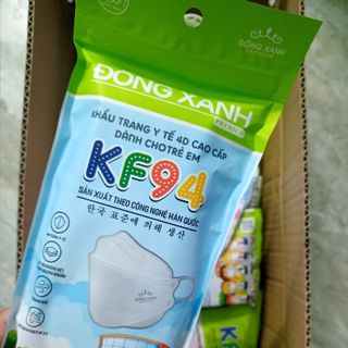 [THÙNG] KHẨU TRANG KF94 TRẺ EM ĐỒNG XANH PREMIUM (10 CÁI/TÚI) - 30 TÚI/THÙNG