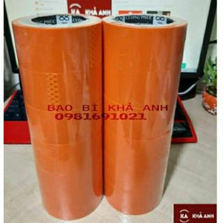 Băng Keo MÀU CAM FREESHIP Quấn hàng siêu dính chắc trang trí hàng hóa - 1 cây 6 cuộn - BAO BÌ KHẢ ANH