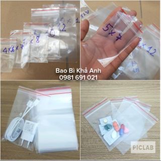 Túi zip nhỏ,miết mép , Túi Zip CHỈ đỏ - Túi zipper đựng thực phẩm chất lượng LOẠI 1 - BB KHẢ ANH