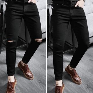 Quần Jeans đen nam cao cấp, co giãn, vải chính phẩm