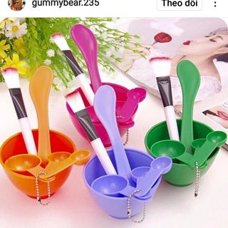 Bộ chén cọ trộn mặt nạ - bộ chén trộn mặt nạ nhiều màu