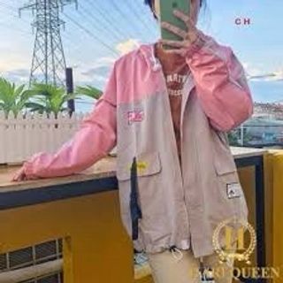 Áo khoác kaki mềm form bự logo thêu
