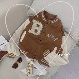 Áo khoác da lộn bomber kiểu croptop logo thêu form 70kg