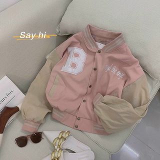 Áo khoác da lộn bomber kiểu croptop logo thêu form 70kg