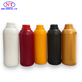Bình Nhựa HDPE Tròn 1L Nắp Garenty- MS B-VT2