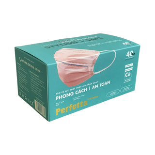 [Thùng] Khẩu Trang Kháng Khuẩn Phủ Nano Đồng Premium - Perfetta - 20 Hộp/Thùng