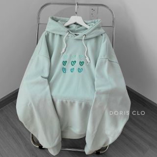Áo hoodie logo thêu chất thun nỉ mềm mịn form dưới 70kg nón 2 lớp đẹp