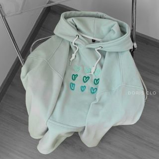 Áo hoodie logo thêu chất thun nỉ mềm mịn form dưới 70kg nón 2 lớp đẹp