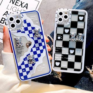 Ốp Lưng Silicon Chống Sốc Viền Nổi - Hình Nổi Cute Bear