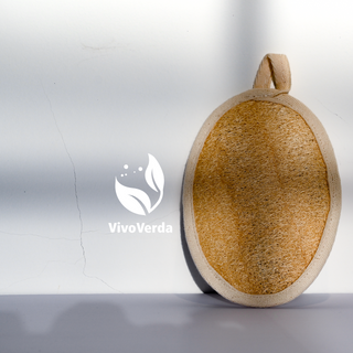 Bông tắm xơ mướp tắm hình oval tự nhiên, không tẩy trắng, xơ mướp tẩy da chết