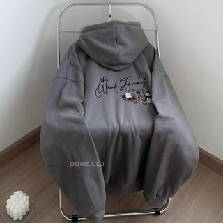 Áo hoodie logo thêu chất thun nỉ mềm mịn form dưới 70kg nón 2 lớp