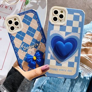 Ốp Lưng Da Sọc Nổi Bảo Vệ Camera - Hình Nổi Good Luck