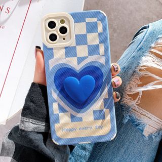Ốp Lưng Da Sọc Nổi Bảo Vệ Camera - Hình Nổi Good Luck