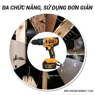Máy khoan Pin Dùng Động Cơ Chổi Than Dewalt 118V – Động cơ cực mạnh mẽ - Đầu 13mm –3 chức năng chế độ khoan, vít, búa – 20 cấp trượt – Kèm 2 pin sạc 10 cell, 1 dock sạc – Giá siêu tốt