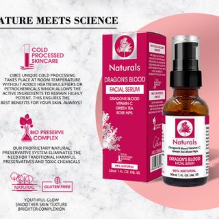 Serum Naturals huyết thanh đỏ cùng tinh chất trà xanh, Vitamin C cùng các tunh chất khác giúp da dưỡng ẩm chuyên sâu ,chống lão hoá 30ml