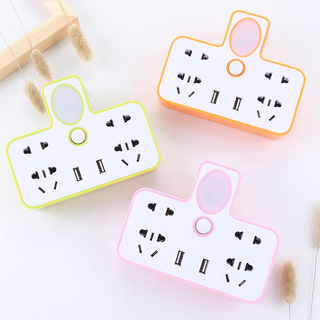 Chia Ổ Điện Kiêm Đèn Ngủ Có 2 Usb Sạc Điện Thoại