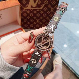 ĐỒNG HỒ L V DA NỮ MẶT XOAY NEW