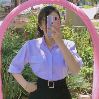 Sơ mi học sinh kate mịn form 50kg đến 68kg
