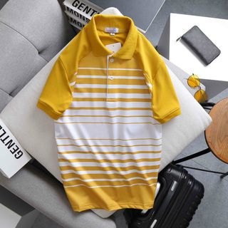 Áo Polo cổ bẻ PARPA in sọc 100% thoáng mát , Form rộng