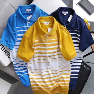 Áo Polo cổ bẻ PARPA in sọc 100% thoáng mát , Form rộng