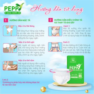 [HOT] Tã, bỉm quần người già Peppy size L - 7 miếng/gói - Combo 15 gói giá sỉ