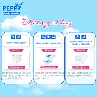 [HOT] Tã, bỉm quần người già Peppy size M - 8 miếng/gói-Combo 6 gói
