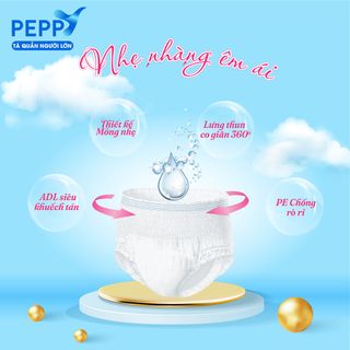 [HOT] Tã, bỉm quần người già Peppy size M - 8 miếng/gói-Combo 6 gói