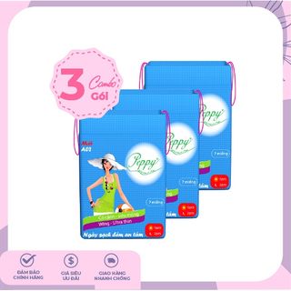 [HOT] Băng vệ sinh PEPPY( A02) 3 gói, lưới siêu thấm, siêu mỏng cánh-Combo 3 gói (5 miếng ban ngày + 2 miếng ban đêm)/gó