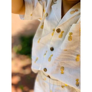 Bộ đồ bé trai quả dứa Peaboo chất liệu linen thoáng mát
