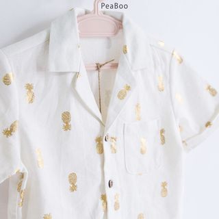Bộ đồ bé trai quả dứa Peaboo chất liệu linen thoáng mát