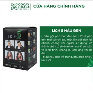 Dầu Gội Thảo Dược Đen Tóc Lich5 Hộp 10 gói cocayhoala