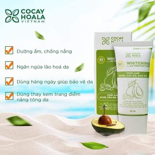 (Mẫu mới) Kem chống nắng chiết xuất nghệ, dầu bơ, rau má cocayhoala 30ml