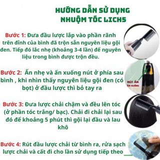 Dầu Gội Lich5 - Thảo Dược Đen Tóc Cocayhoala làm đen tóc trong 5 phút - Dạng chai lược chải tiện dụng 200ml