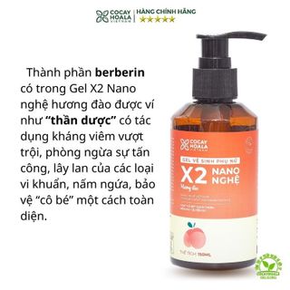 Gel Vệ Sinh Phụ Nữ Trị Viêm Ngứa X2 Nano Nghệ Cocayhoala 150ml