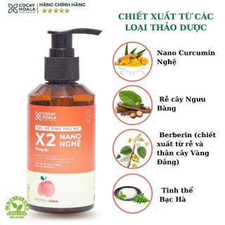 Gel Vệ Sinh Phụ Nữ Trị Viêm Ngứa X2 Nano Nghệ Cocayhoala 150ml