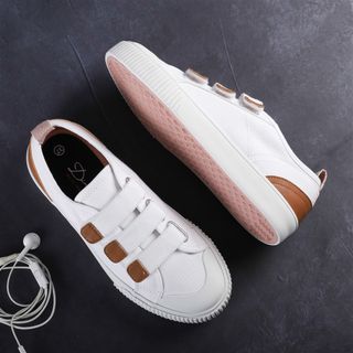 Giày Sneaker Vải Canvas thời trang Quai Dán White giá sỉ