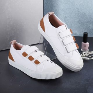 Giày Sneaker Vải Canvas thời trang Quai Dán White giá sỉ