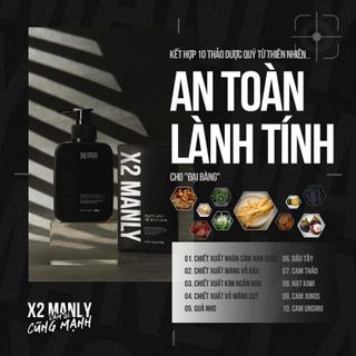 Gel Vệ Sinh Nam X2 Manly - Làm sạch tức thì Lưu hương 24h Cỏ cây hoa lá 150g