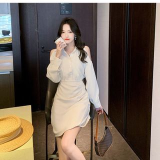 ĐẦM SƠ MI TAY DÀI CUT OUT - DT1601